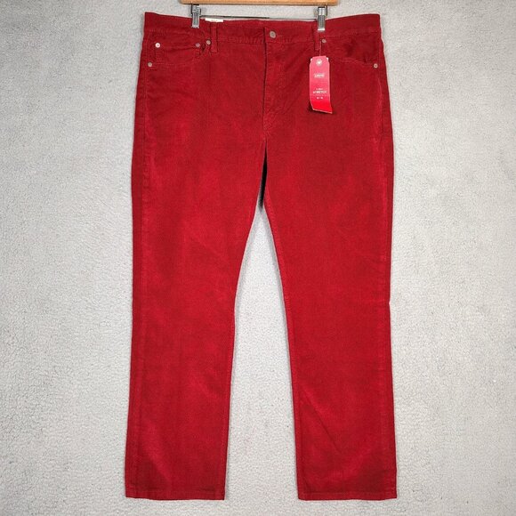 Levi's Other - Levi's 511 Pants Mens 42x30 Red Corduroy 2-Way Comfort Stretch Slim Straight NWT